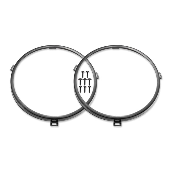 Unique Bargains 1 Pair 7" Round Headlight Mounting Bracket Bezels Cover for Jeep Wrangler JK Black