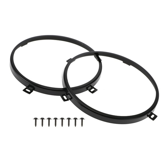 Unique Bargains 1 Pair 7 inch Round Headlight Metal Ring for Jeep Wrangler JK 2007-2017