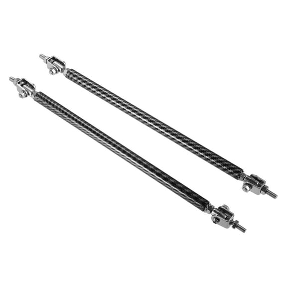 Unique Bargains 1 Pair 8"-10" 200mm Car Front Bumper Lip Splitter Strut Rod Tie Support Bars Carbon Fiber Pattern Black