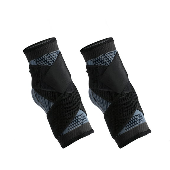 Unique Bargains 1 Pair Adjustable Ankle Brace Achilles Tendon Wrap Support Ankle Compression Sleeve Socks Black M Size
