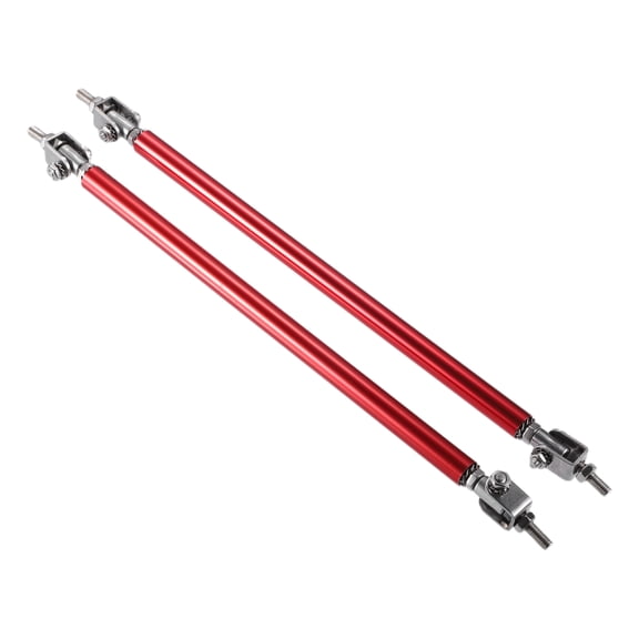 Unique Bargains 1 Pair Aluminum Alloy 8"-10" 200mm Car Front Bumper Lip Splitter Strut Rod Tie Support Bars Red