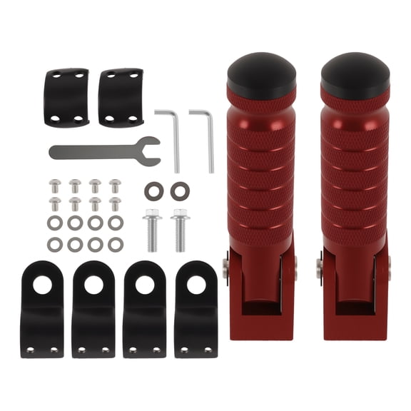 Unique Bargains 1 Pair Aluminum Alloy Anti-Skid Bike Pegs 4.8 Length Diamond Pattern Bicycle Backseats Stands Cycling Foot Pegs Axles Red