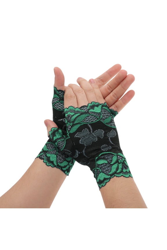 1 Pair Anti-slip Lace Manicure Gloves Green