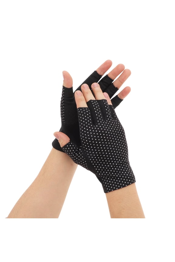 1 Pair Anti-slip Polka Dot Manicure Gloves Black
