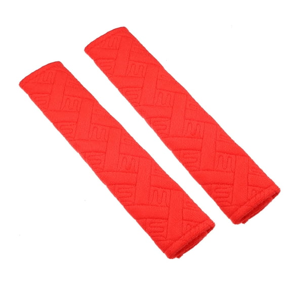 Unique Bargains 1 Pair Auto Car Seat Belt Protector Pads Shoulder Strap Seatbelt Soft Comfort Covers Universal Red