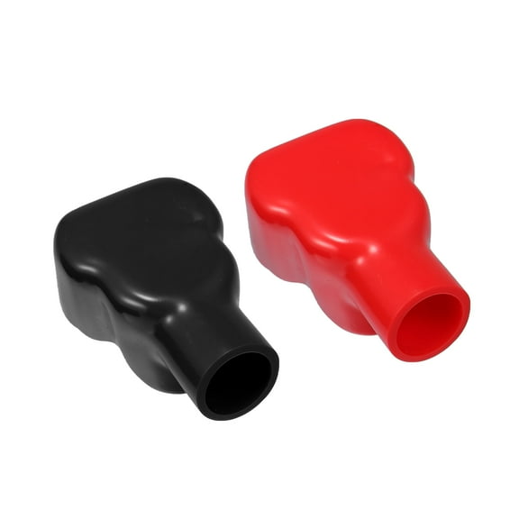 Unique Bargains 1 Pair Battery Terminal Insulation Covers 18mm Diameter Battery Post Cap Universal for Car Red Black