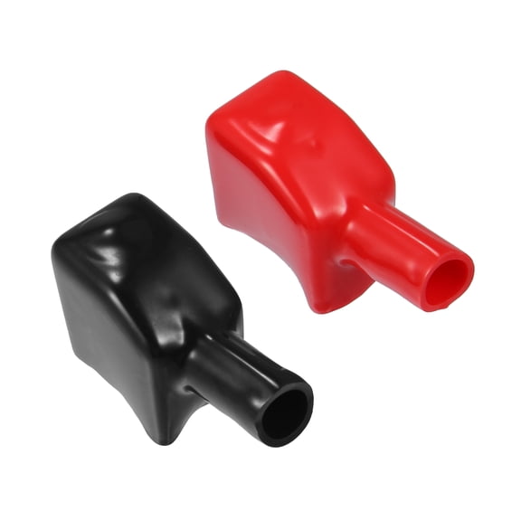 Unique Bargains 1 Pair Battery Terminal Insulation Covers 7mm 0.28" Car Battery Post Cap Universal for Car Red Black