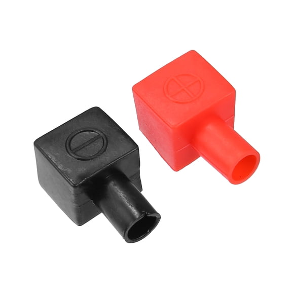 Unique Bargains 1 Pair Battery Terminal Insulation Covers 7mm 0.28" Car Battery Post Cap for Car Red Black