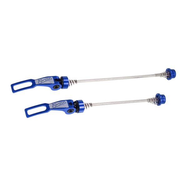 Unique Bargains 1 Pair Bike Bicycle Quick Release Axles Skewers Lever Front Rear Bike Axle Wheel Hub 145mm 185mm Blue