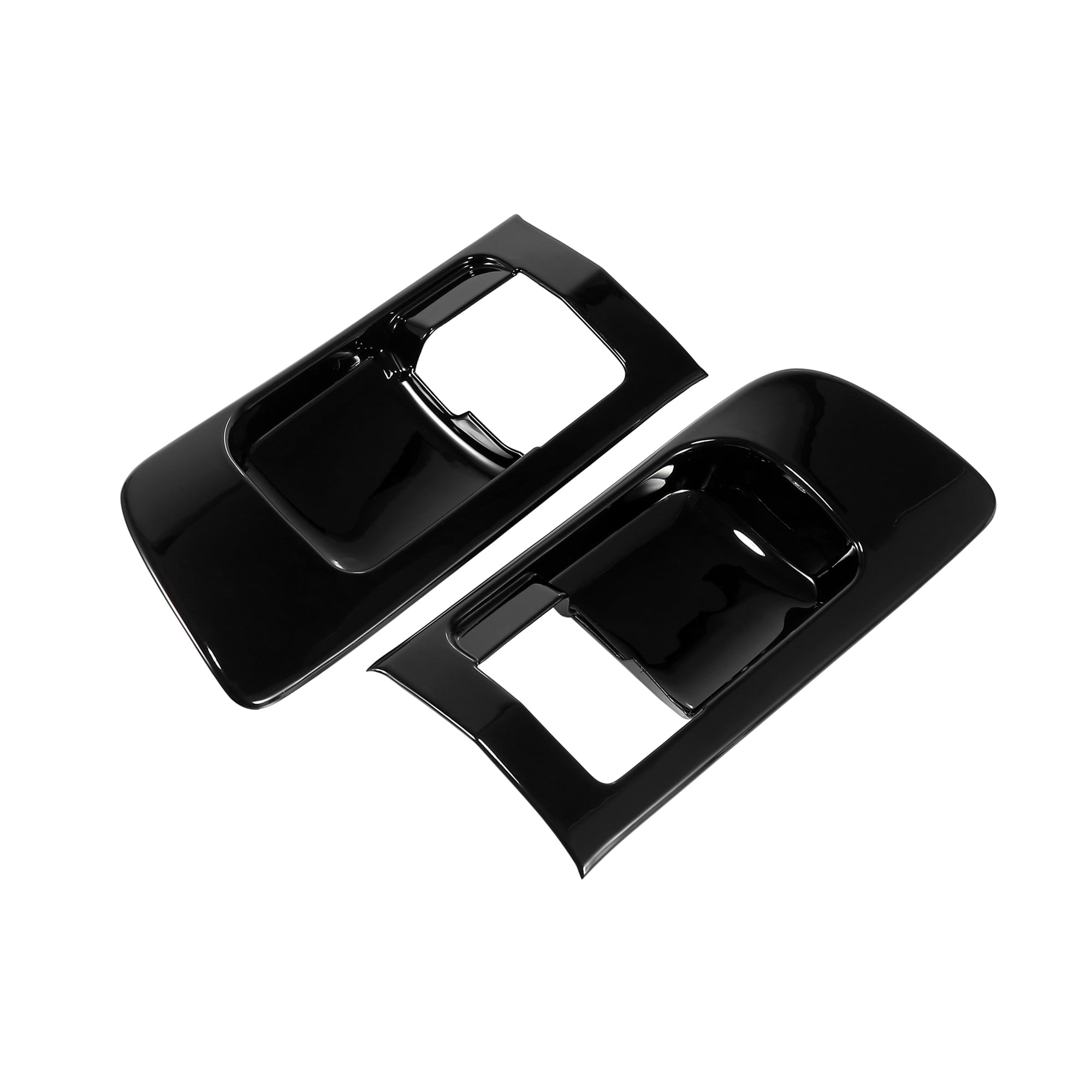 Unique Bargains 1 Pair Black Front Side Door Handles Bowl Interior Decoration Cover Trim
