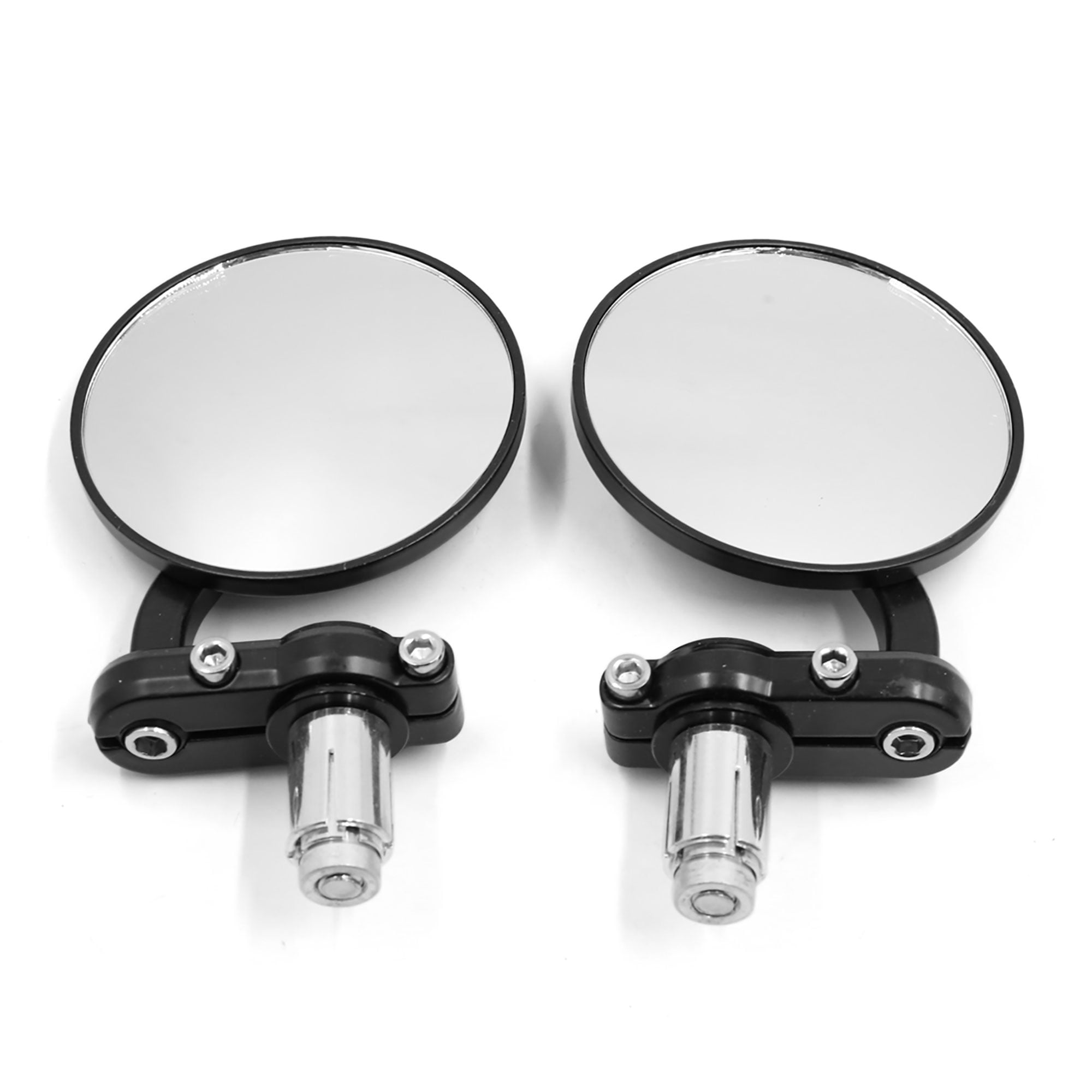 Unique Bargains 1 Pair Black Round Shaped Motorcycle Scooter Handlebar