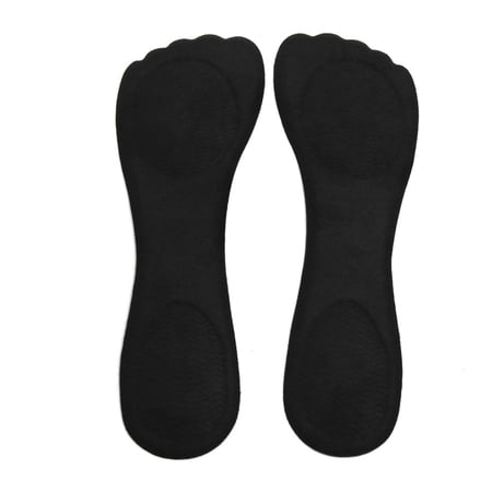 Unique Bargains 1 Pair Black Velvet Surface Gel High Heel Liner Pad Foot Shoes Protect In