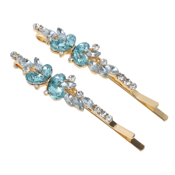 Unique Bargains 1 Pair Bobby Pin Fashion Butterfly Hair Clips Blue