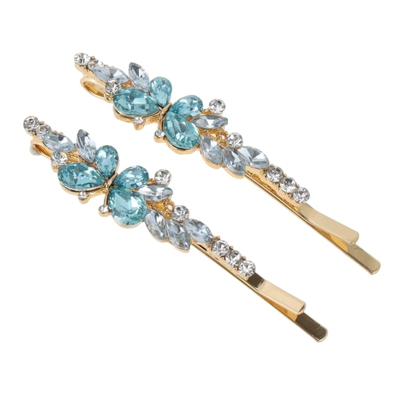 Unique Bargains 1 Pair Bobby Pin Fashion Butterfly Hair Clips Blue