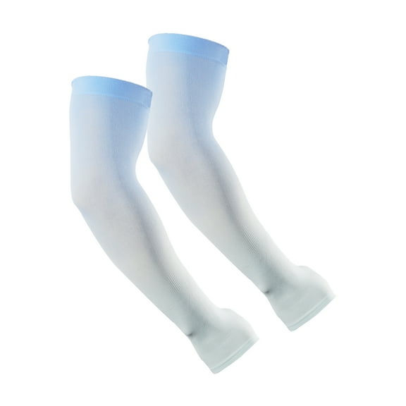Unique Bargains 1 Pair Breathable Arm Sleeves for Cycling Blue Green