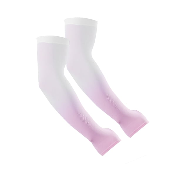 Unique Bargains 1 Pair Breathable Arm Sleeves for Cycling Pink White