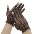 thumbnail image 1 of Unique Bargains 1 Pair Breathable Leopard Print Manicure Gloves Women Coffee Color, 1 of 6