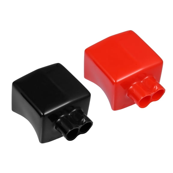 Unique Bargains 1 Pair Car Battery Terminal Insulation Covers 15mm 0.59" Top Post Cap Universal for Car Red Black