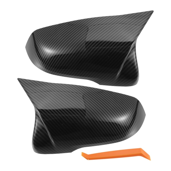 Unique Bargains 1 Pair Car Exterior Rear View Mirror Cover Shell Trim Fit for BMW X1 Carbon Fibber Pattern Black