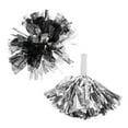thumbnail image 1 of Unique Bargains 1 Pair Cheerleader Pom Poms Handle Cheerleading Practice Poms Silver Tone, 1 of 6
