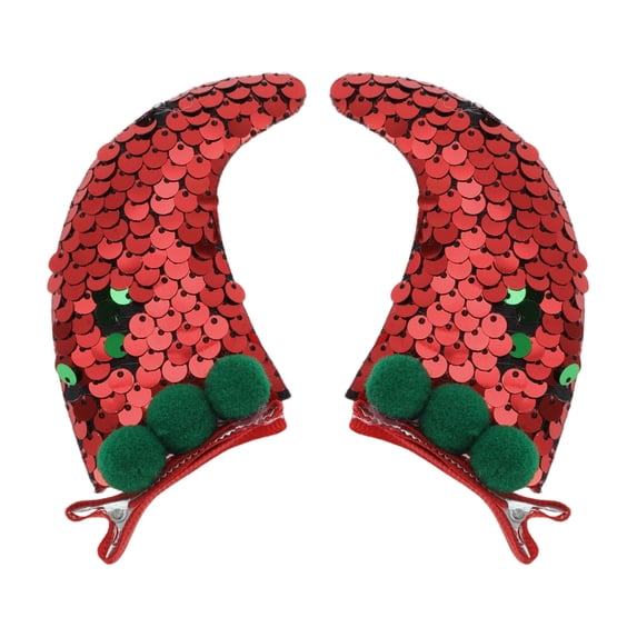 Unique Bargains 1 Pair Christmas Hair Clips Santa Hat Hairdo Clip for Christmas 2.17"x1.18"x3.54" Red