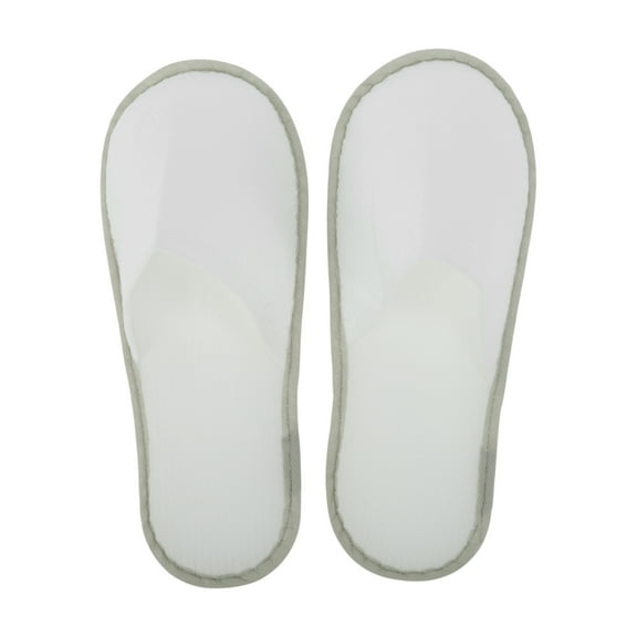 Unique Bargains 1 Pair Disposable Slippers Foldable Anti-slip Hotel Slippers White Gray