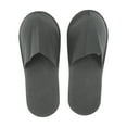 thumbnail image 1 of Unique Bargains 1 Pair Disposable Slippers Foldable Closed Toe Hotel Slippers Deep Gray, 1 of 5