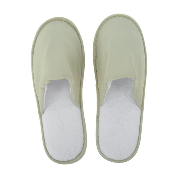 Unique Bargains 1 Pair Disposable Slippers Foldable Closed Toe Hotel Slippers Light Gray