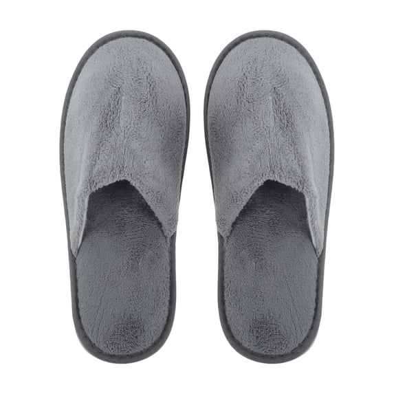 Unique Bargains 1 Pair Disposable Slippers Foldable Hotel Slippers for Family Gray