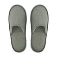 thumbnail image 1 of Unique Bargains 1 Pair Disposable Slippers Foldable Linen Closed Toe Slippers Hotel Slippers for Family Gray, 1 of 5