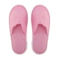 thumbnail image 1 of Unique Bargains 1 Pair Disposable Slippers Foldable Linen Closed Toe Slippers Hotel Slippers for Family Pink, 1 of 5
