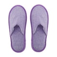 thumbnail image 1 of Unique Bargains 1 Pair Disposable Slippers Foldable Linen Closed Toe Slippers Hotel Slippers for Family Purple, 1 of 5