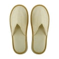 thumbnail image 1 of Unique Bargains 1 Pair Disposable Slippers Foldable Linen Closed Toe Slippers Hotel Slippers for Family Yellow, 1 of 5