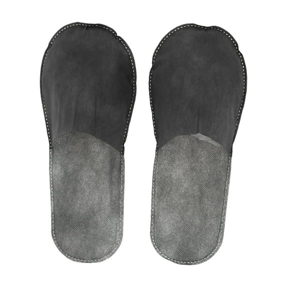 Unique Bargains 1 Pair Disposable Slippers Foldable Non Slip Hotel Slippers Gray