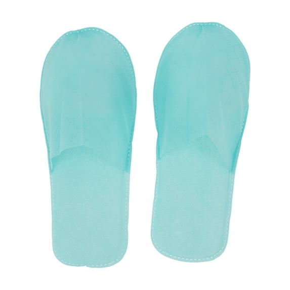 Unique Bargains 1 Pair Disposable Slippers Foldable Non-woven Hotel Slippers Green