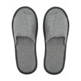 thumbnail image 1 of Unique Bargains 1 Pair Disposable Slippers Foldable Open-Toed Linen Slippers Hotel Slippers for Family Gray, 1 of 5