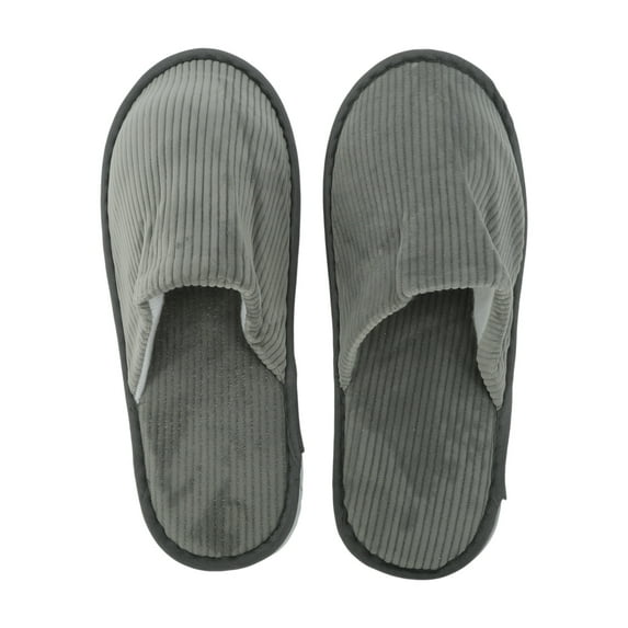 Unique Bargains 1 Pair Disposable Slippers Foldable Thickened Hotel Slippers Gray