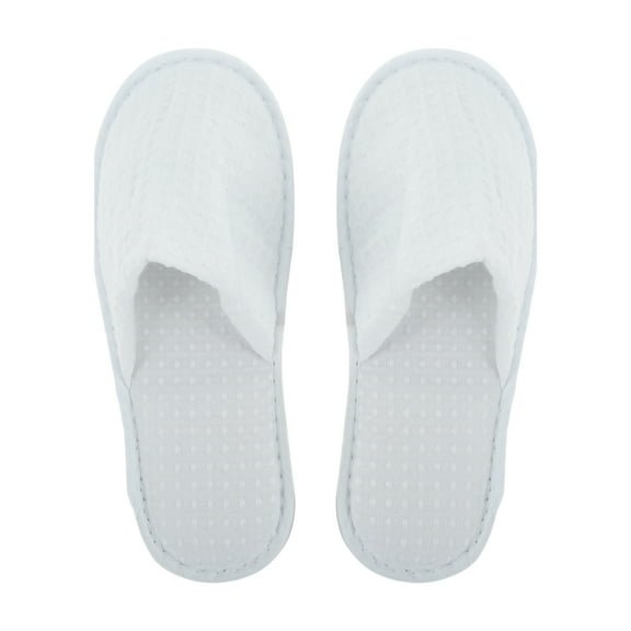 Unique Bargains 1 Pair Disposable Slippers Foldable White Closed Toed Hotel Slippers for Family White
