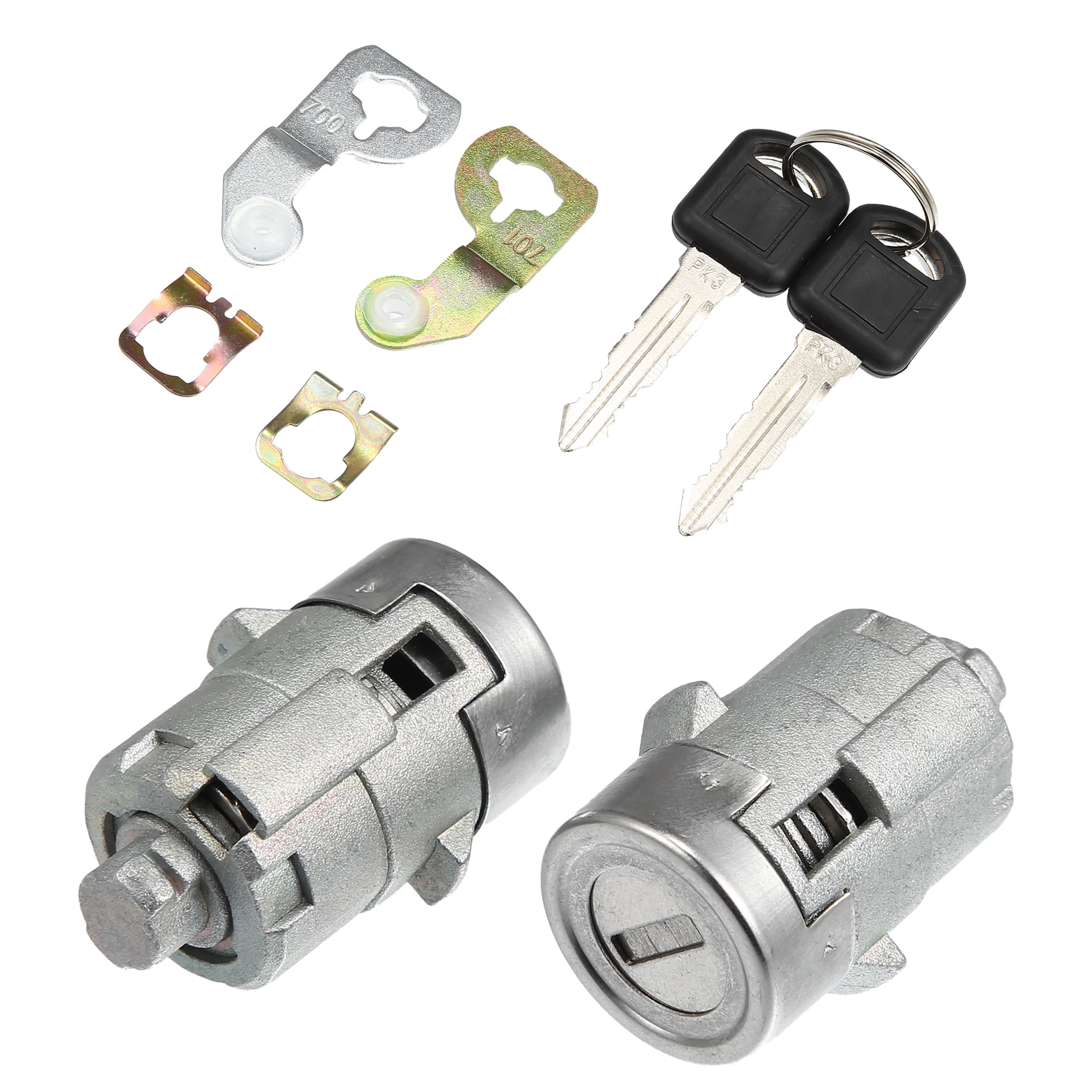 Unique Bargains Pair Door Lock Cylinder Set w/ Key for GMC Sierra 1500  2500 3500 Yukon for Chevy Silverado 15298924