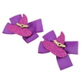 thumbnail image 1 of Unique Bargains 1 Pair Duckbill Clip Halloween Double Bow Hair Clip for Women Dark Purple, 1 of 5