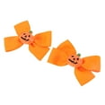 thumbnail image 1 of Unique Bargains 1 Pair Duckbill Clip Halloween Double Bow Hair Clip for Women Orange Red, 1 of 5