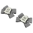 thumbnail image 1 of Unique Bargains 1 Pair Duckbill Clip Halloween Double Bow Pattern Hair Clip for Women Black, 1 of 5