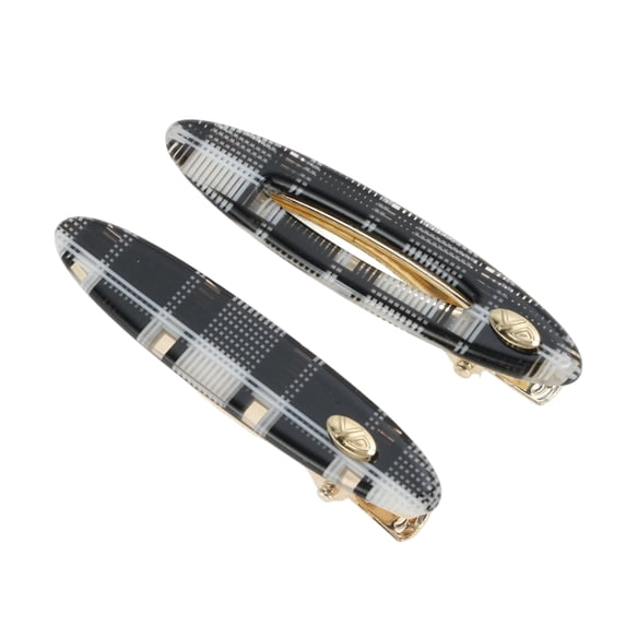 Unique Bargains 1 Pair Duckbill Clip Oval Hair Clips Black