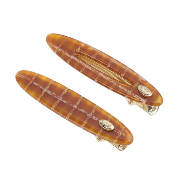 Unique Bargains 1 Pair Duckbill Clip Oval Hair Clips Orange