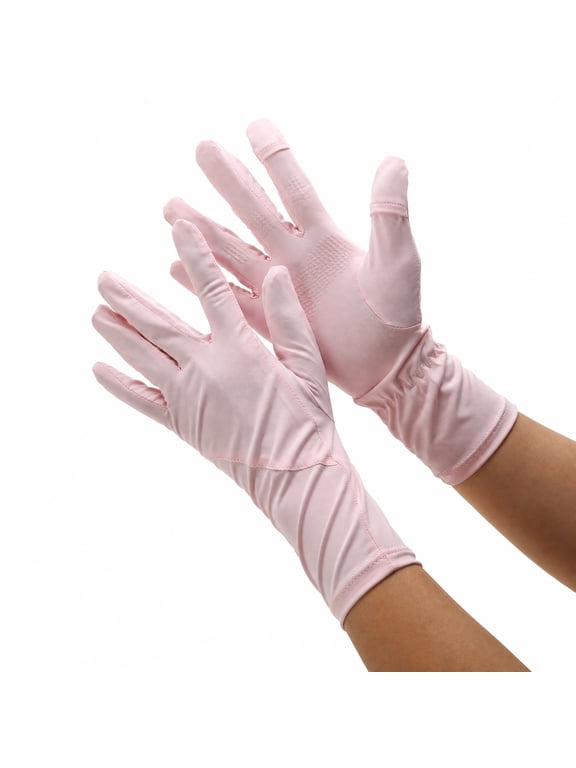 1 Pair Durable Breathable Thin Sun Protection Gloves Pink