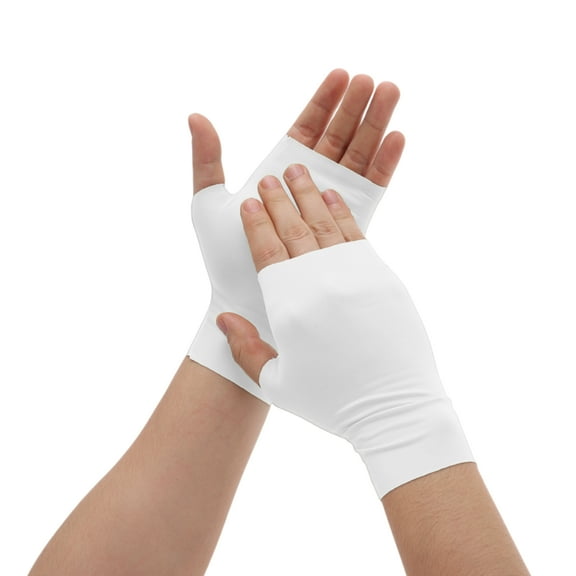 Unique Bargains 1 Pair Durable Sunprotection Manicure Gloves White