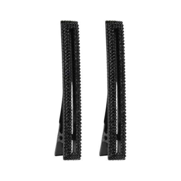 Unique Bargains 1 Pair Fashion Rectangle Hair Clips Hairdo Clip Black