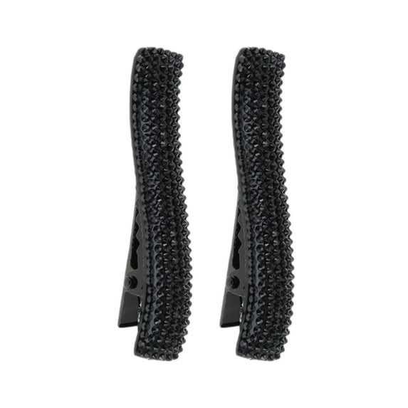 Unique Bargains 1 Pair Fashion Wavy Rectangle Hair Clips Hairdo Clip Black