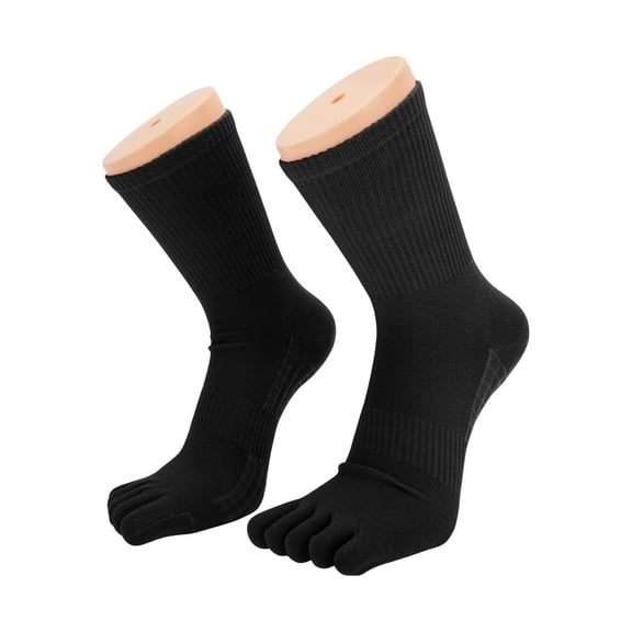 Unique Bargains  1 Pair Five Toe Socks Comfortable Warmth Socks for Women Black