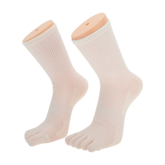 Unique Bargains 1 Pair Five Toe Socks Comfortable Warmth Socks for Women Creamy-white